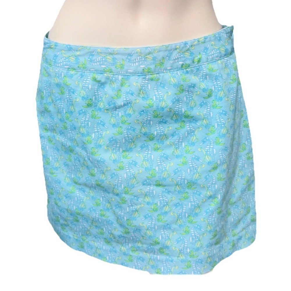 EP Pro Golf Skort Women’s Size 8 Blue Seahorse Print Stretch Activewear